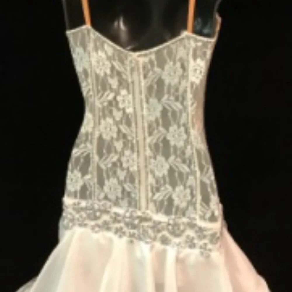 "Western Bride" Ballroom Rhythm Couture Dress White lace & Swarovski XS/Juniors - Picture 2 of 9